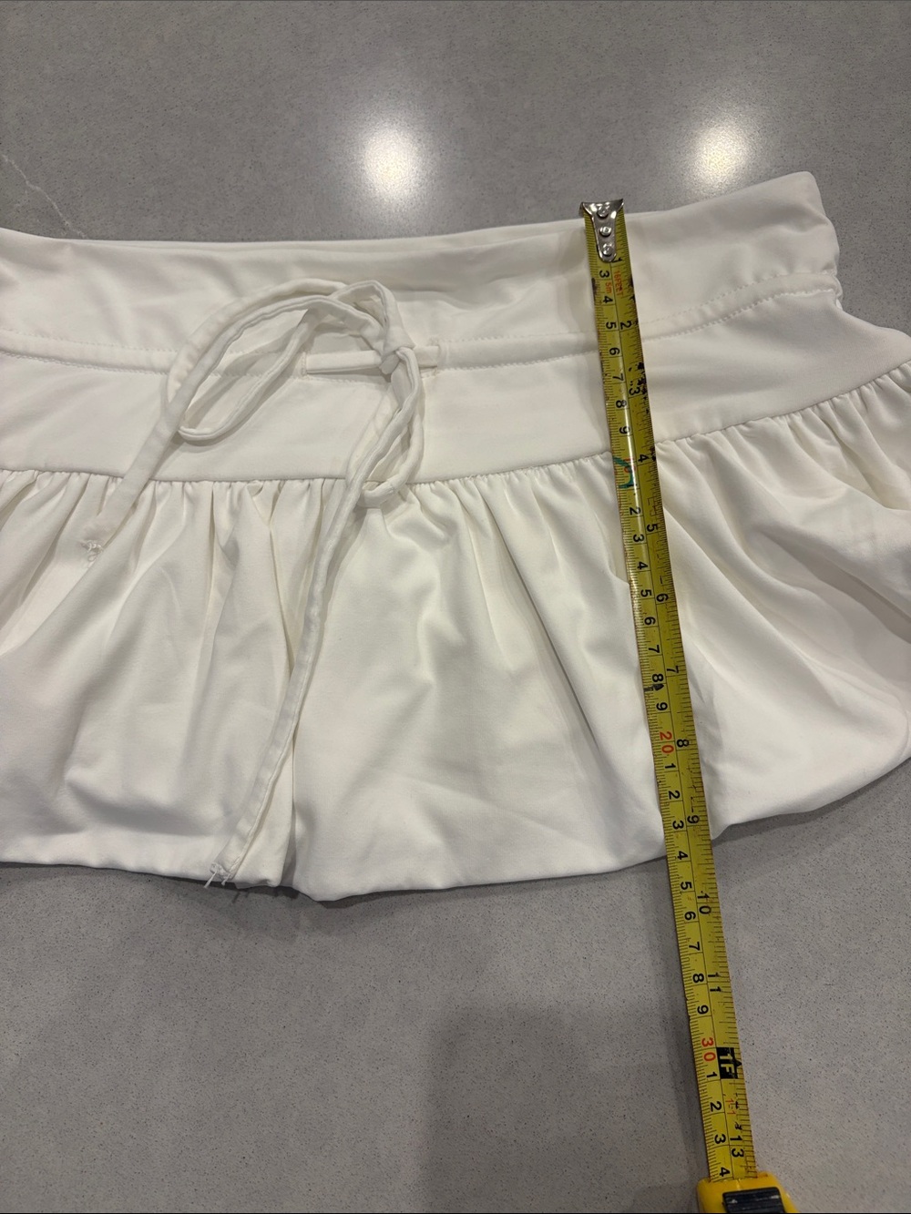 Peppermayo White Ruffle Mini Skirt with Drawstring - Picture 4 of 4